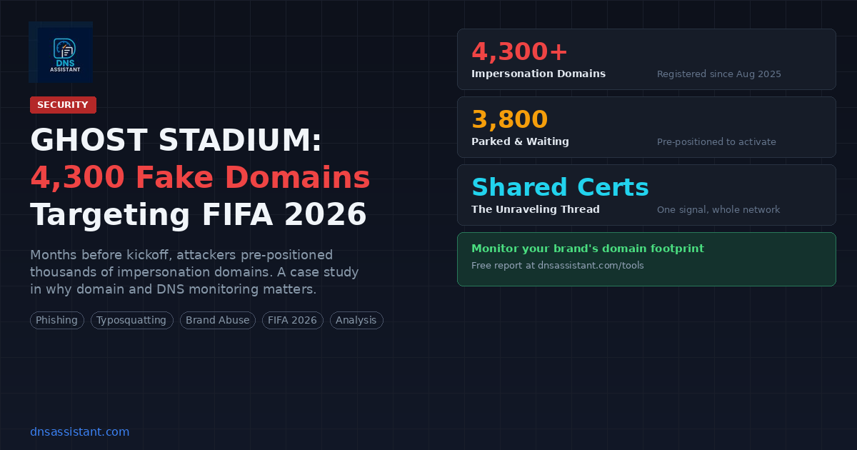 GHOST STADIUM: How 4,300 Fake Domains Targeted the FIFA World Cup 2026